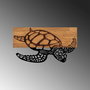 Wallity Caretta Caretta - 314 Escultura de Pared de Madera y Metal en Negro y Nogal